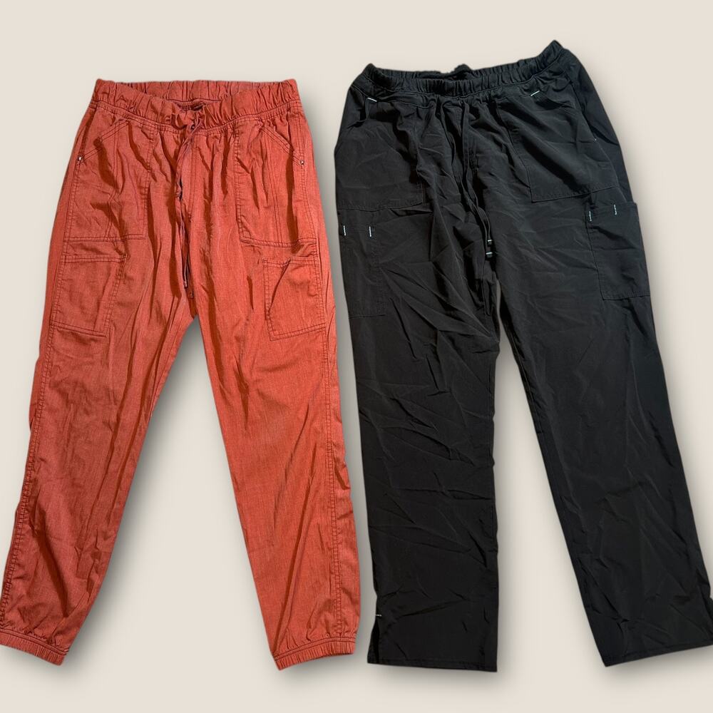 Lot 2 ScrubStar Scrub Pants Womens L Jogger Cargo Nurse Medical Uniform W12